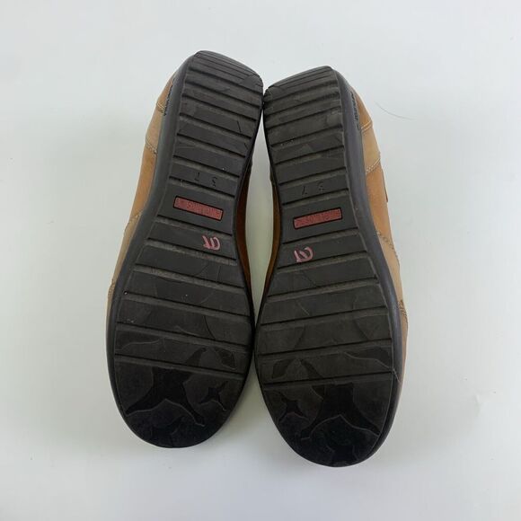 Pikolinos Leather Slip On Shoe Brown Tan Flat Round Toe Gore Womens 37 US 6.5 - Picture 12 of 13